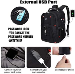 SHRRADOO Extra Large 52L Travel Laptop Backpack with USB Charging Port