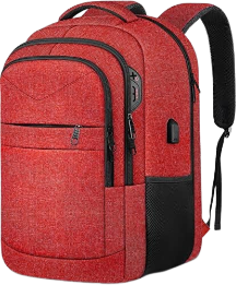 red backpack