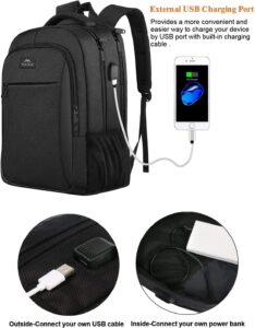 MATEIN Business Laptop Backpack, 15.6 Inch Travel Laptop Bag Rucksack with USB Charging Port, 5